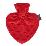 Fashy värmeflaska Hearts - 0,7 l varmvattenflaska med fodral