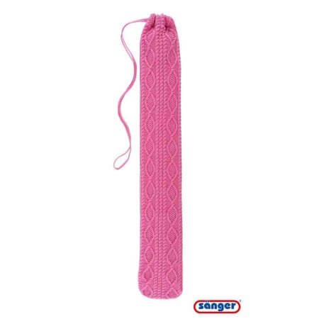 Lång värmeflaska med fodral i rosa nyans