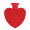 Värmeflaska i röd nyans formad som ett hjärta