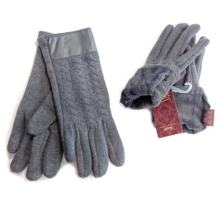 Stickade handskar i mörkgrå nyans