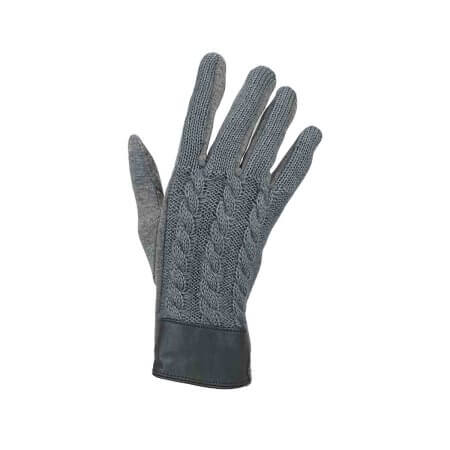 Stickade handskar i grå nyans
