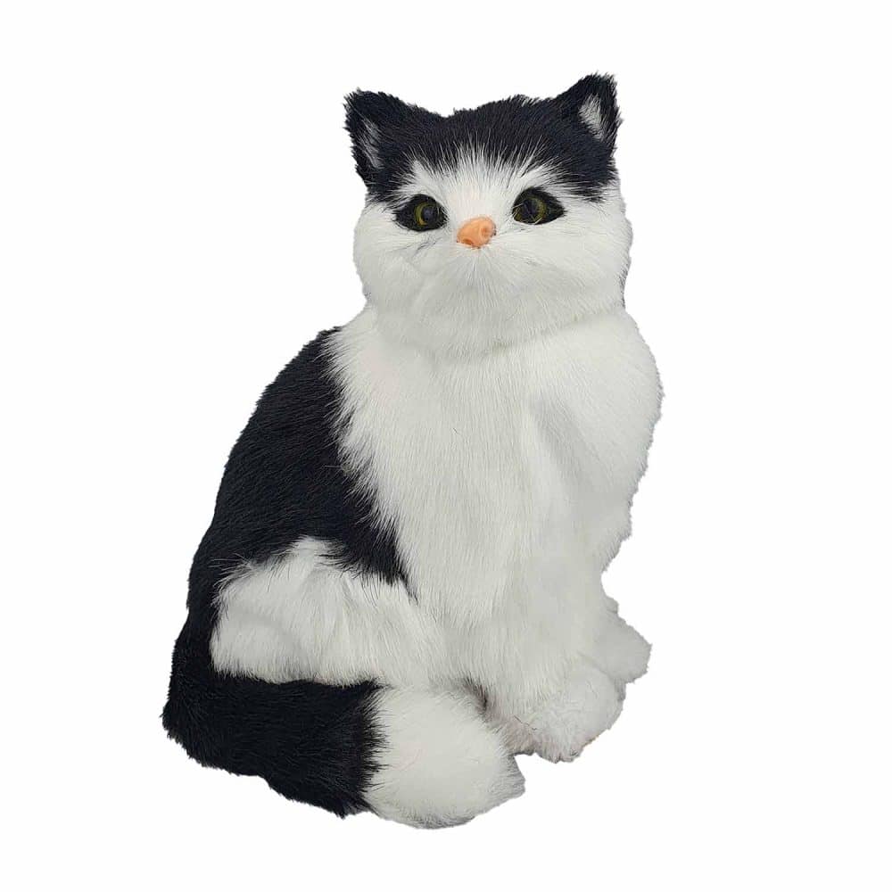 Perfect Petzzz svart vit katt, katt gosedjur, 16 cm