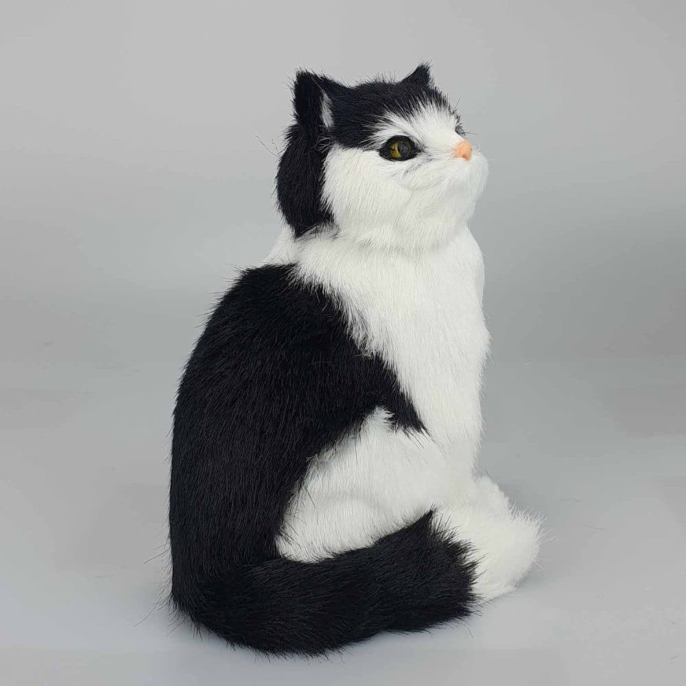 Perfect Petzzz svart vit katt, katt gosedjur, 16 cm