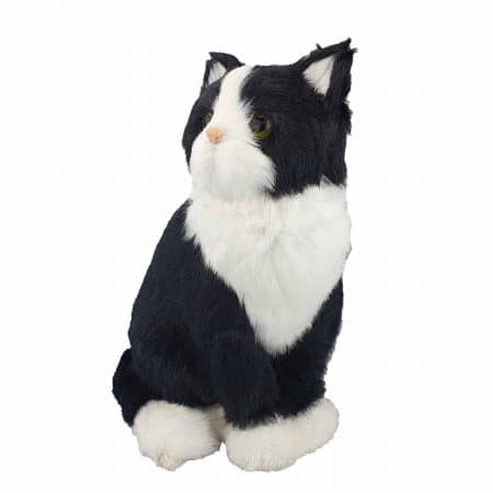 Perfect Petzzz svart vit katt gosedjur 26 cm, sittande